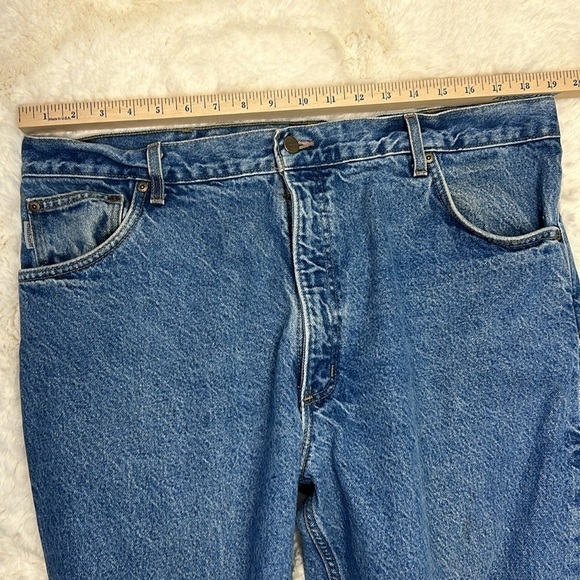Carhartt Men’s Work Wear Flannel-Lined 5 pocket Blue Jeans - Picture 10 of 13